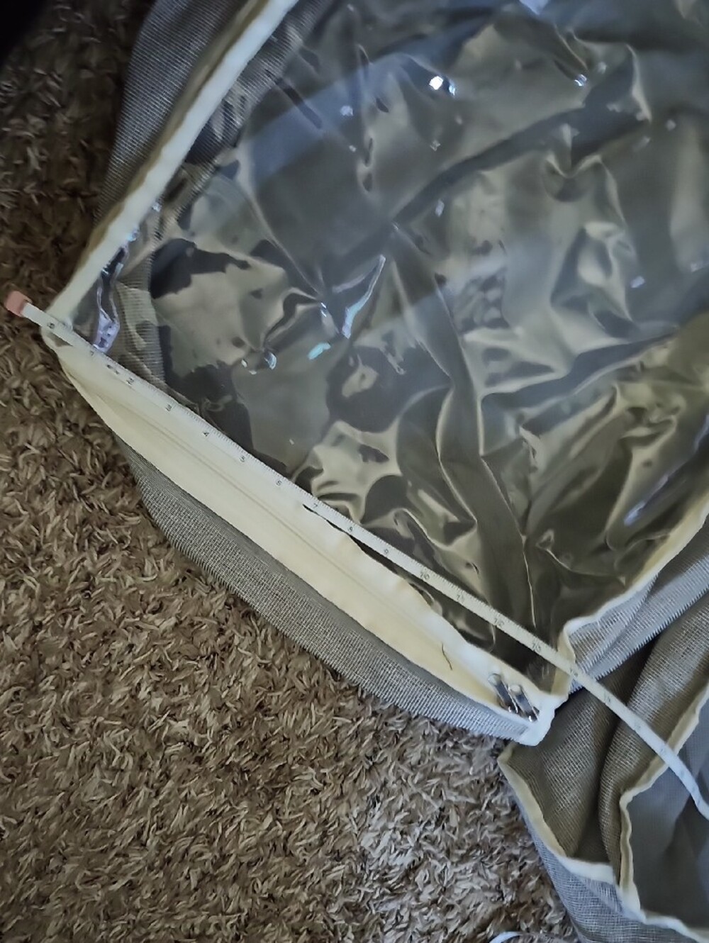 Bundle of 2 Underbed Zippered Fabric Storage Bags- Clear Top, Soft Sided - Picture 7 of 8